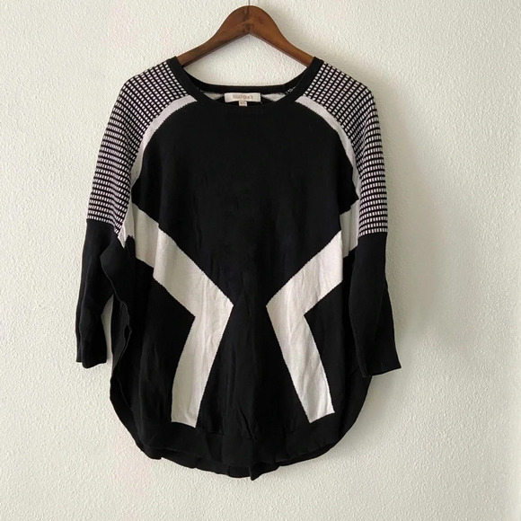 Slouchy Sweater Retro Batwing Relaxed Long Sleeve High Slit Side M/L Cotton - Picture 11 of 11